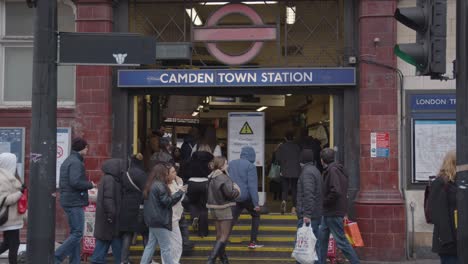 Entrance-To-Camden-Town-Underground-Station-Busy-With-People-In-North-London-UK