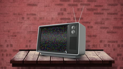 fernseher auf einer hölzernen wand