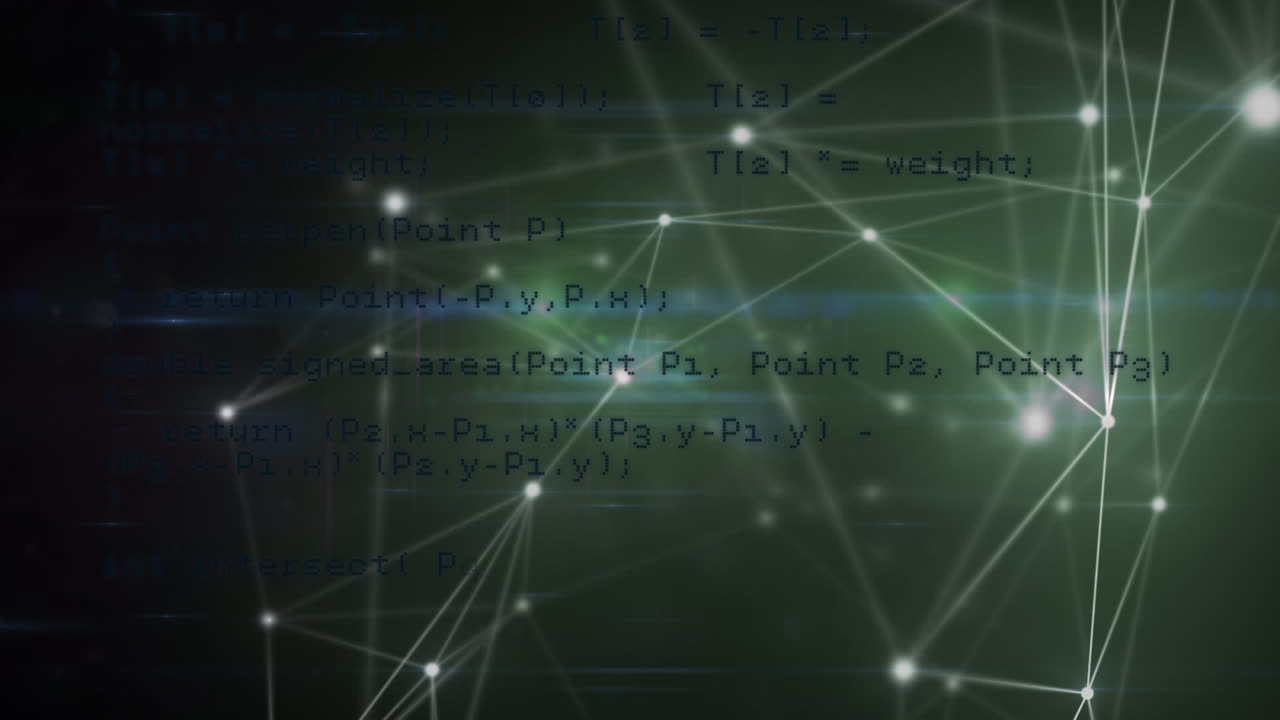 Animation of data processing on screens and network of connections
