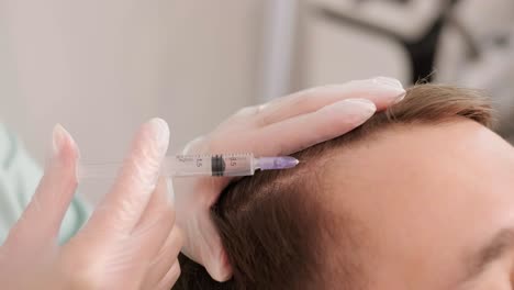 hair mesotherapy procedure in the modern cosmetology clinic