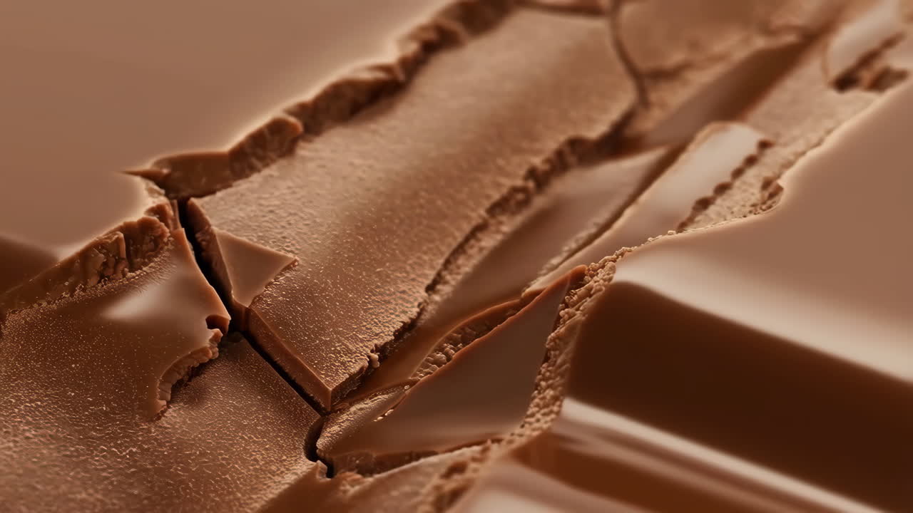 Close-up of a Broken Chocolate Bar