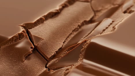 close-up of a broken chocolate bar
