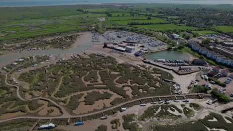 marshes and creek in tollesbury on the coastline of essex in the uk