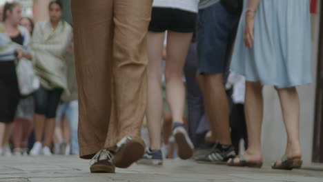 busy city street with pedestrians