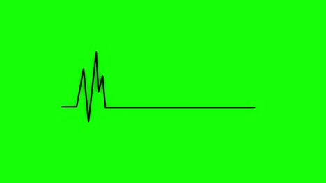 líneas del ritmo cardíaco en la pantalla verde