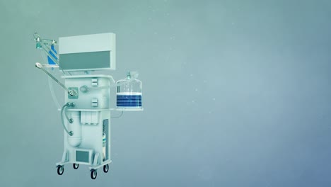 icu medical ventilator rotating, medicine 3d animation loop