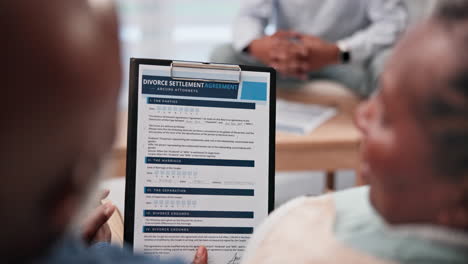 manos, documentos para el divorcio