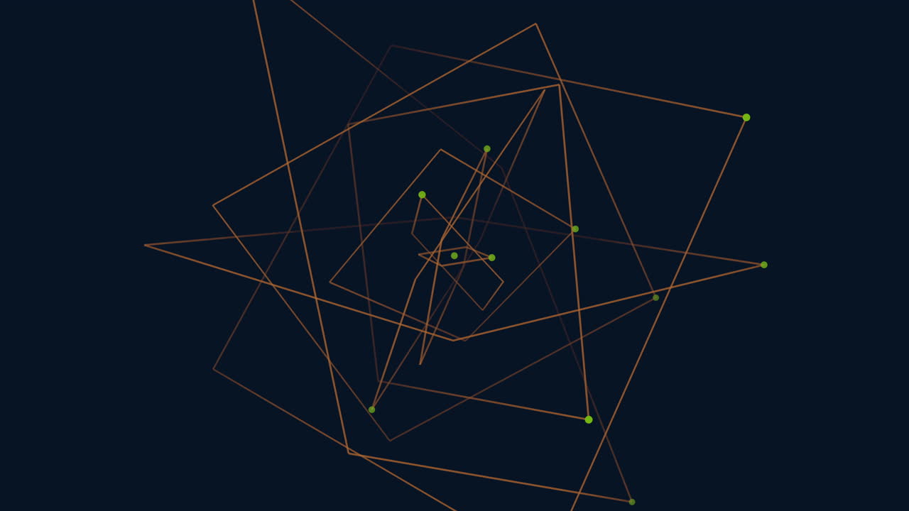 어두운 공간에서 네온 점과 원을 가진 사이키델릭 큐브