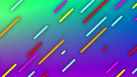 animación de líneas coloridas que se mueven diagonalmente sobre un fondo verde y púrpura