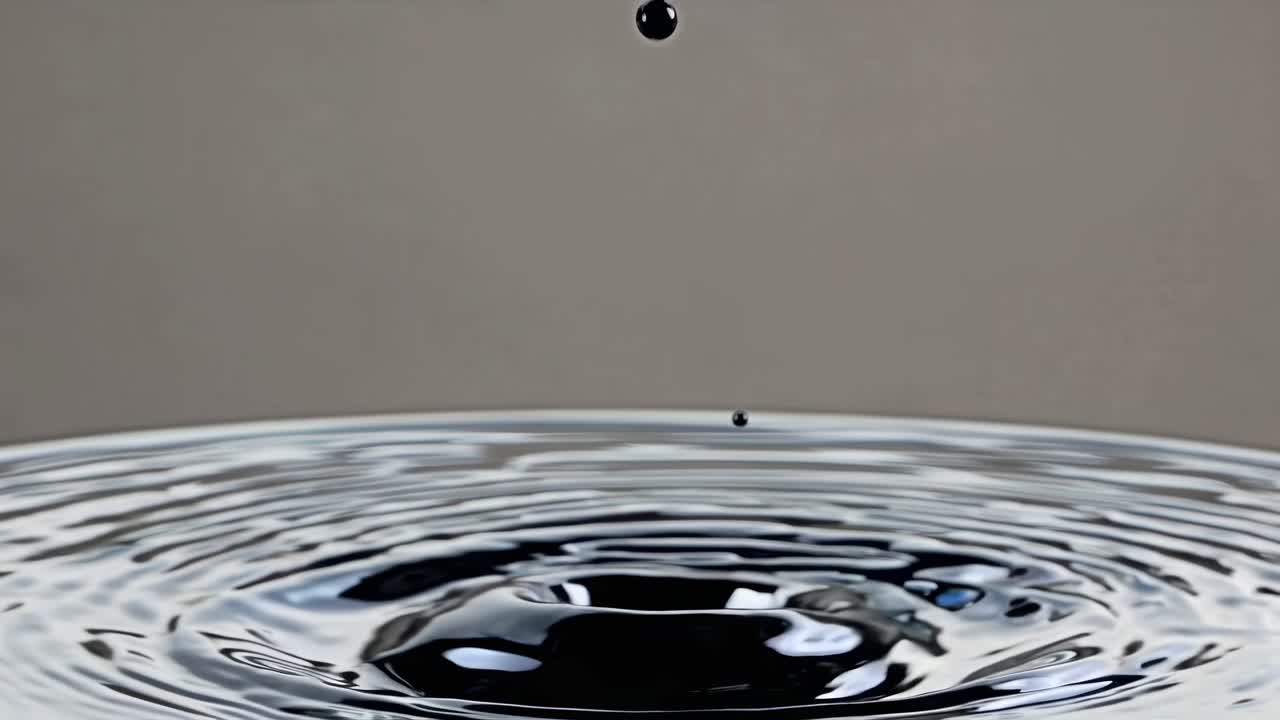 Red Drop Splashing into Dark Liquid
