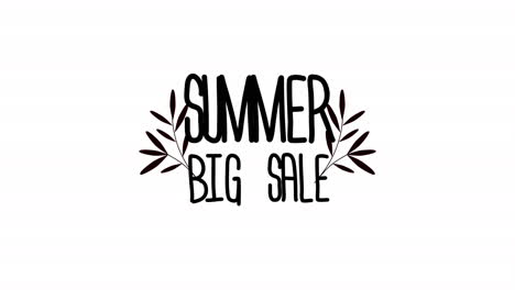 Summer-Big-Sale-with-retro-black-leafs-of-flowers