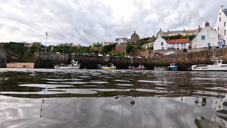 charming coastal village with boats and pier