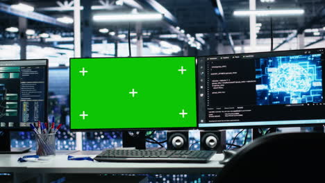 green screen computers in data center supporting ai training workflows