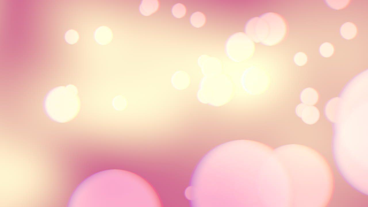 움직이는 분홍색과 노란색 원과 함께 역동적인 흐릿한 배경