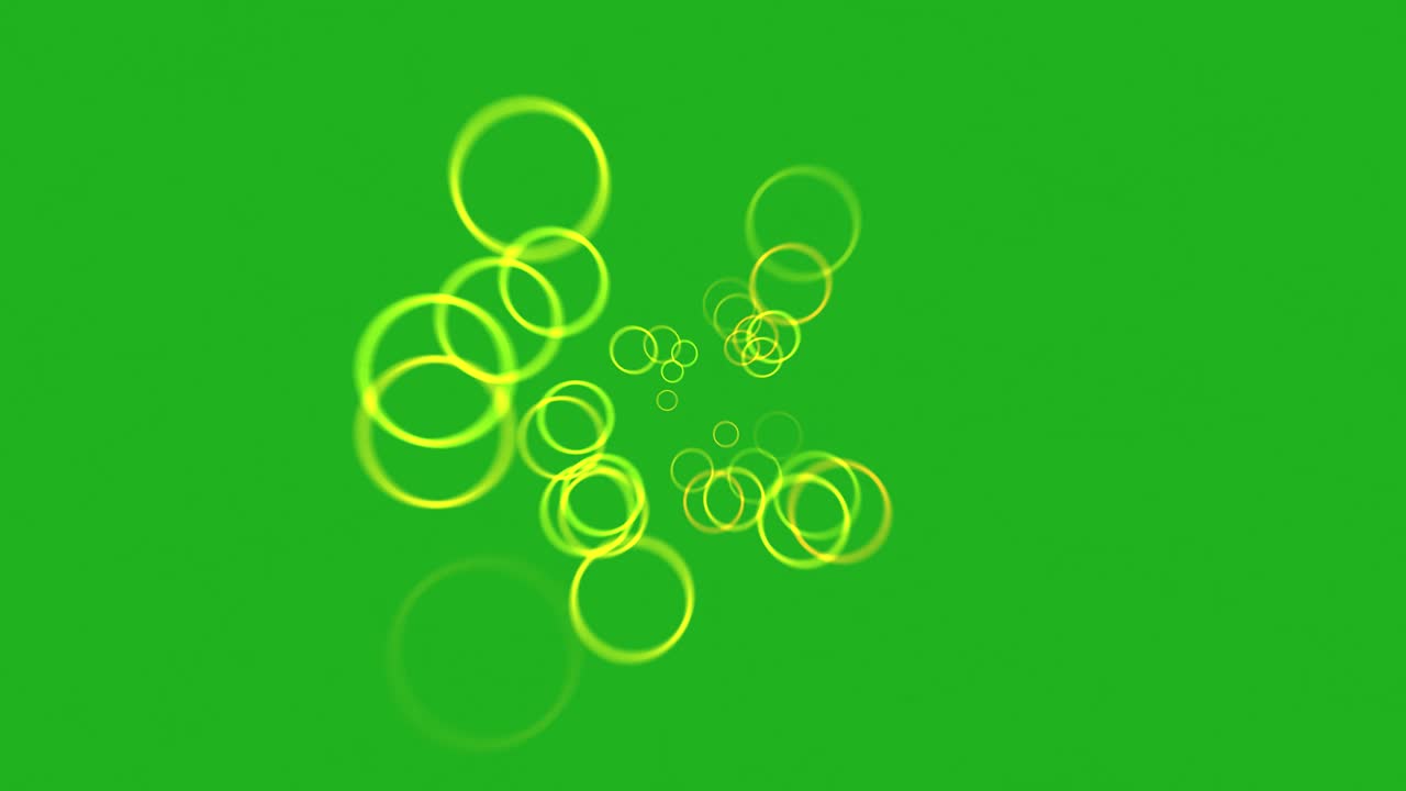 Bouncing circular rings green screen motion graphics