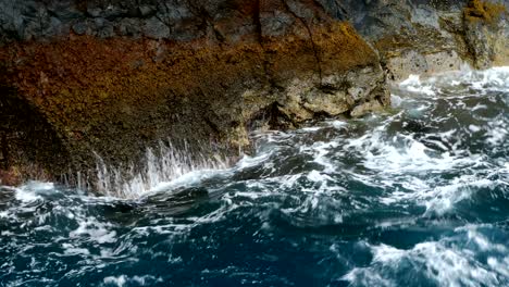 detail of rocks and waves.