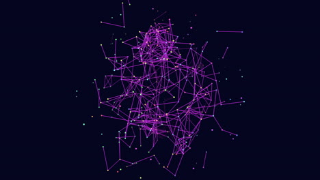 network of interconnected lines and dots on a blue background