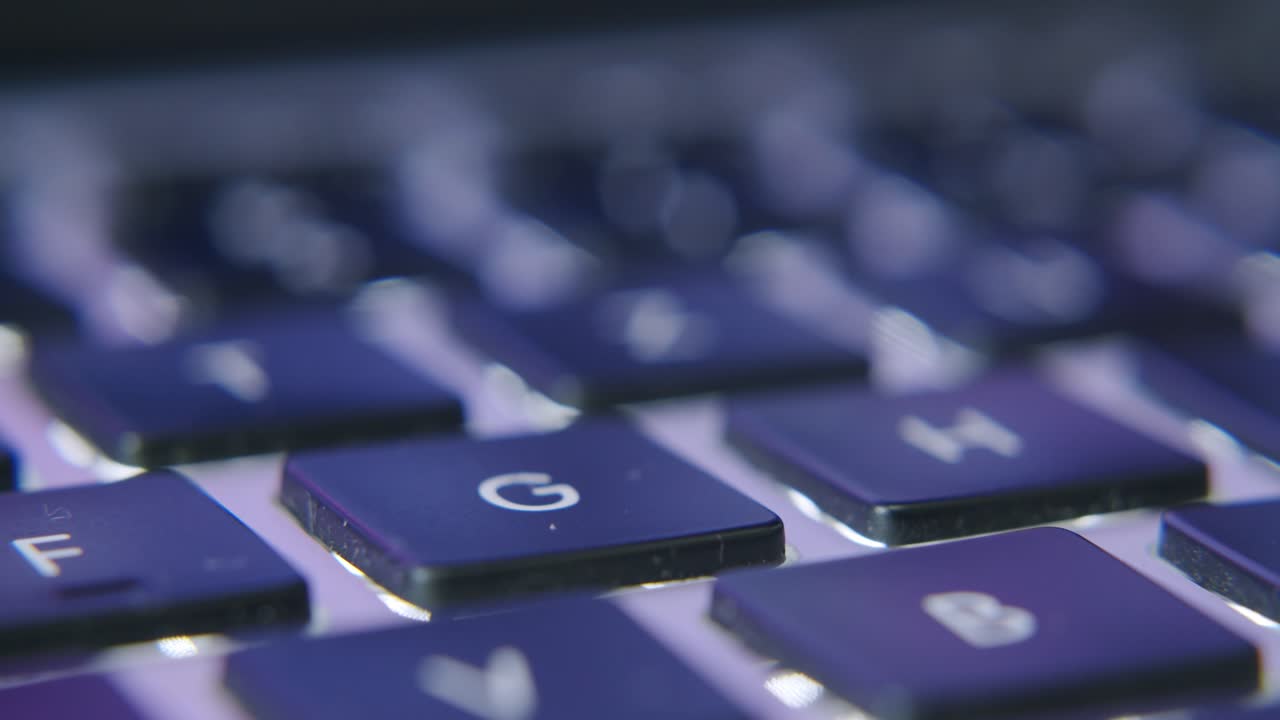 Extreme close up of a notebook keyboard