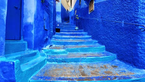 walking in chefchaouen morocco blue city north africa beautiful touristic blue town