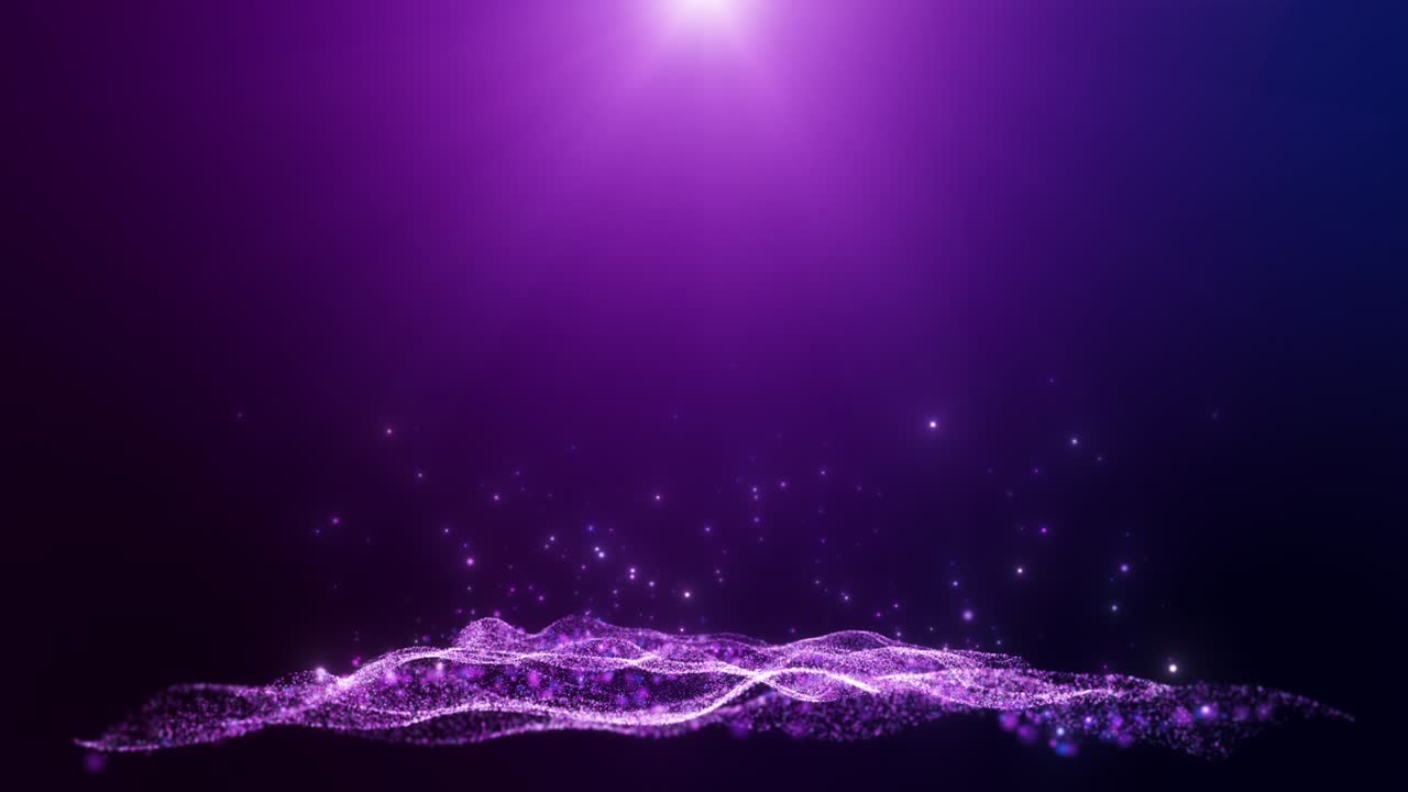 어두운 분홍색 보라색 반이는 먼지 입자, 빛 효과.