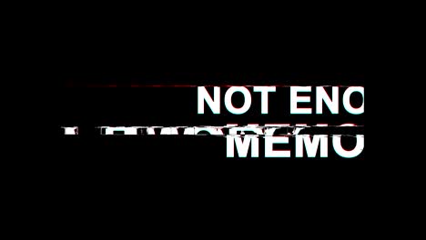 not enough memory  glitch effect text digital tv distortion 4k loop animation