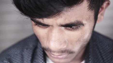 close-up portrait of a young man