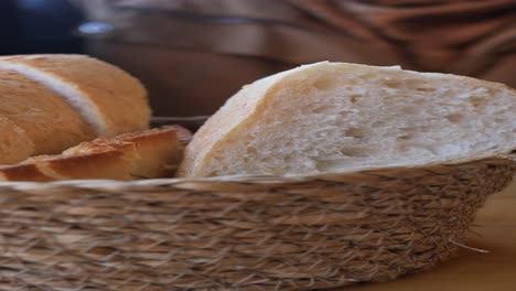 a basket of freshly baked bread