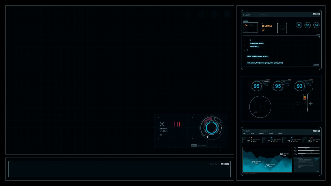컴퓨터 화면에 대한 일반적인 공상 과학 디스플레이 - b