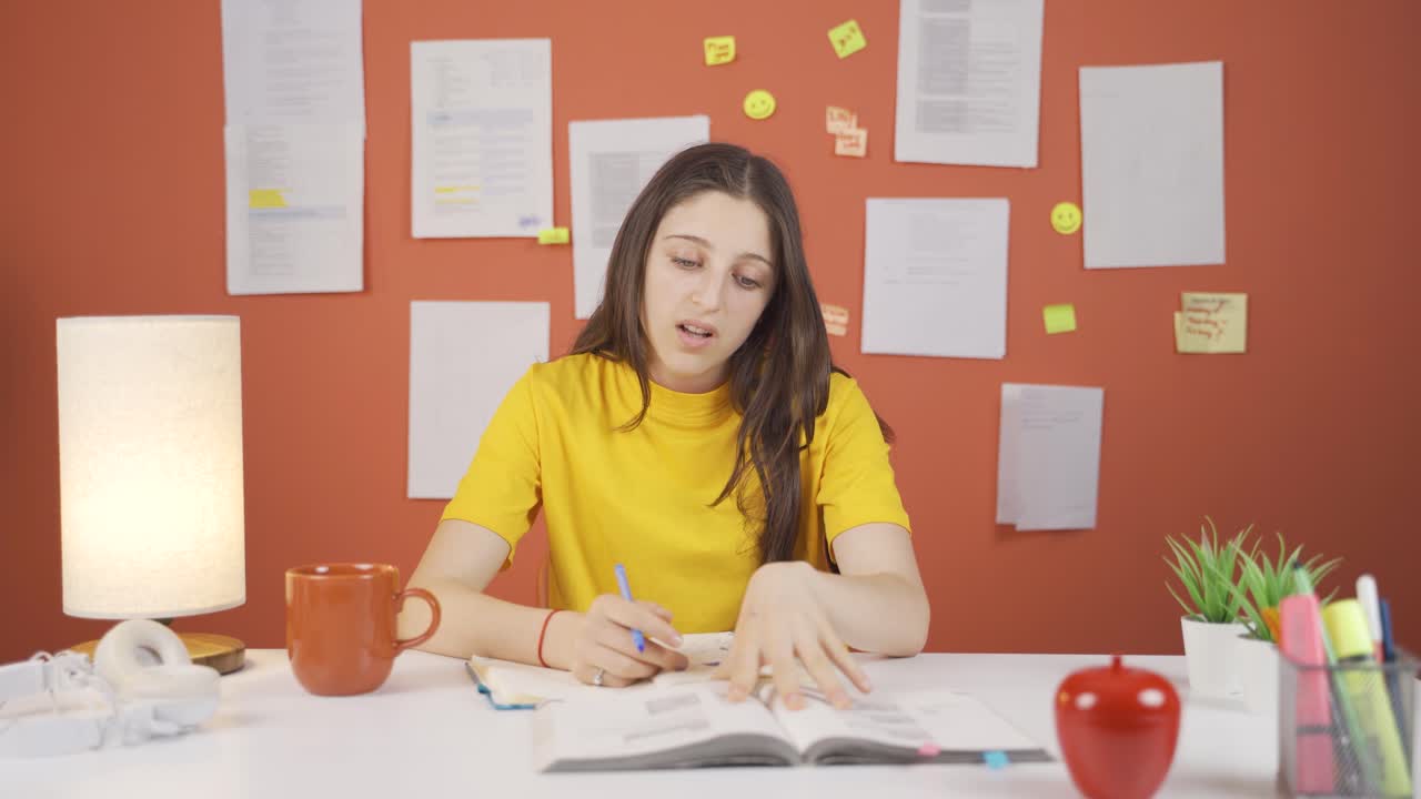 불행하고 슬픈 소녀 아이는 읽는 것에 지루합니다.