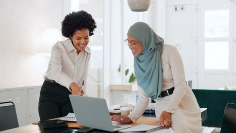 Laptop,-teamwork-and-meeting-with-a-muslim