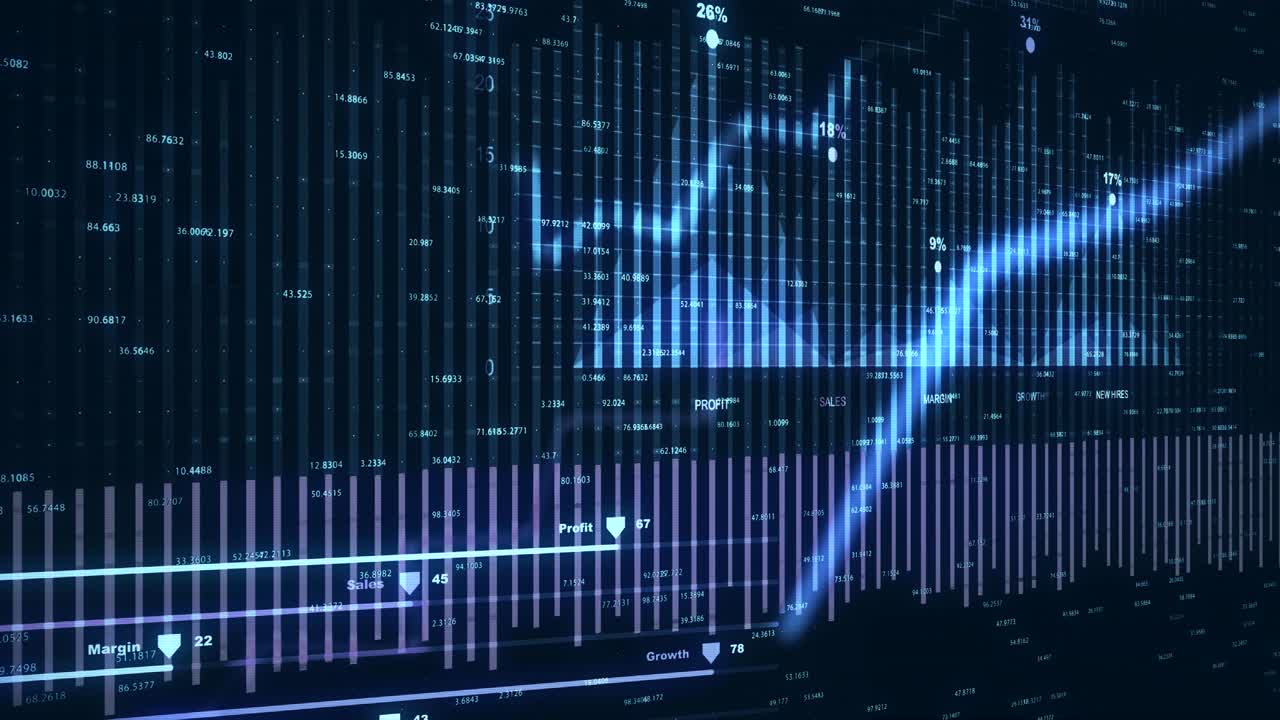 animatie met moderne financiële gegevens.