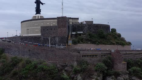 aerial: cristo rey, cubilete, catholic, guanajuato mexico, drone view