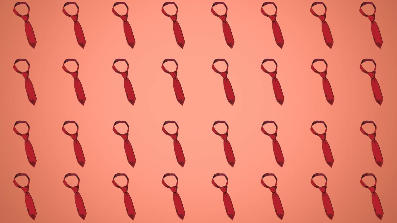 Animation of red tie repeated on red backgroud