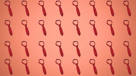 Animation-of-red-tie-repeated-on-red-backgroud