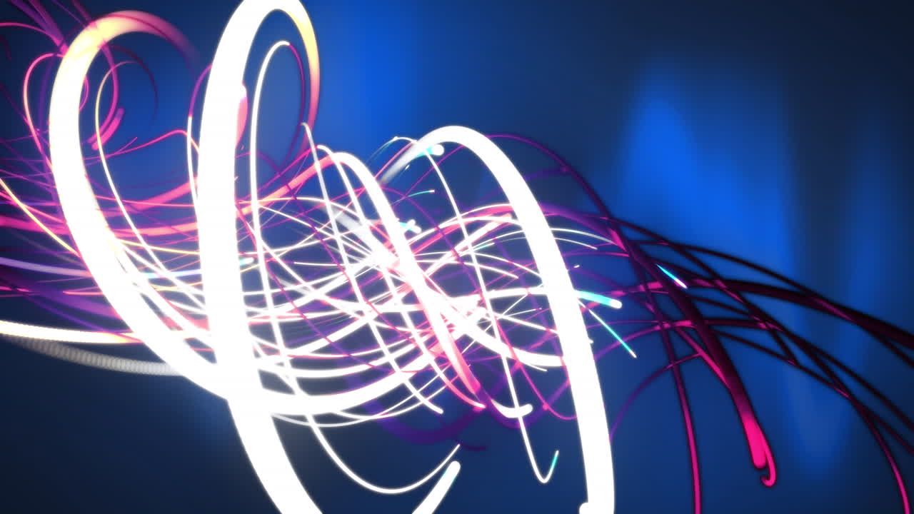 red blanca moviéndose sobre una onda de energía azul brillante sobre un fondo negro