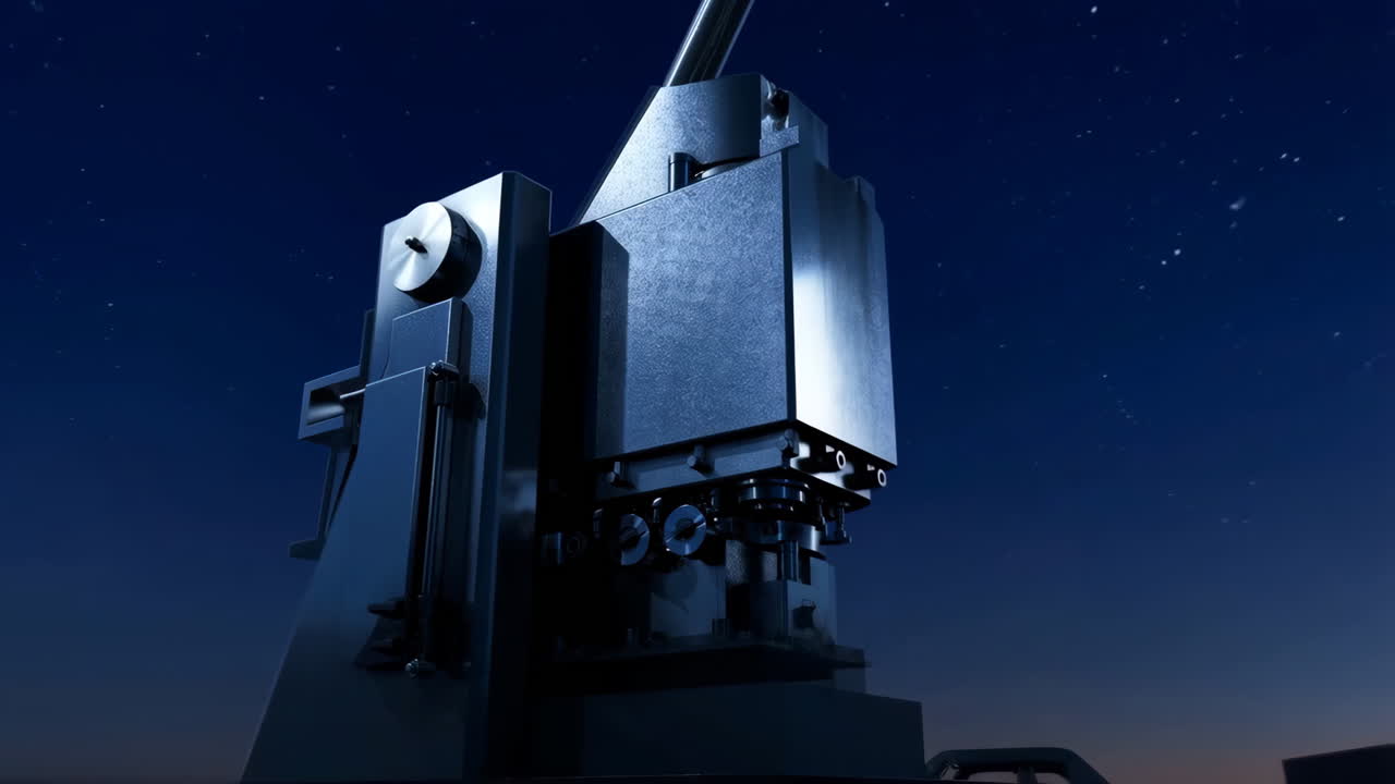 Large Industrial Machine Against a Starry Night Sky