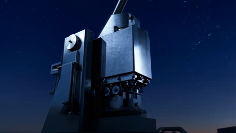 large industrial machine against a starry night sky