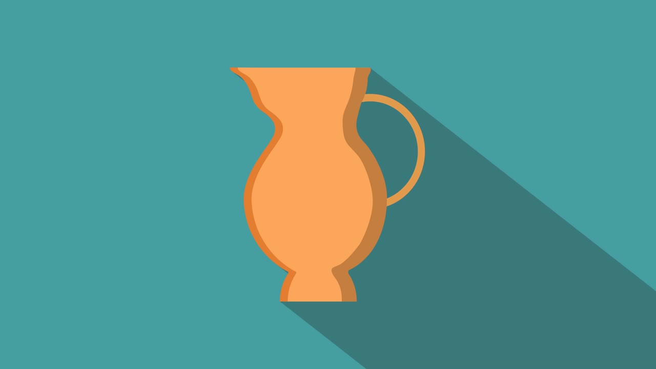 하누카 휴가 기름의 잔 평평한 디자인 애니메이션 아이콘