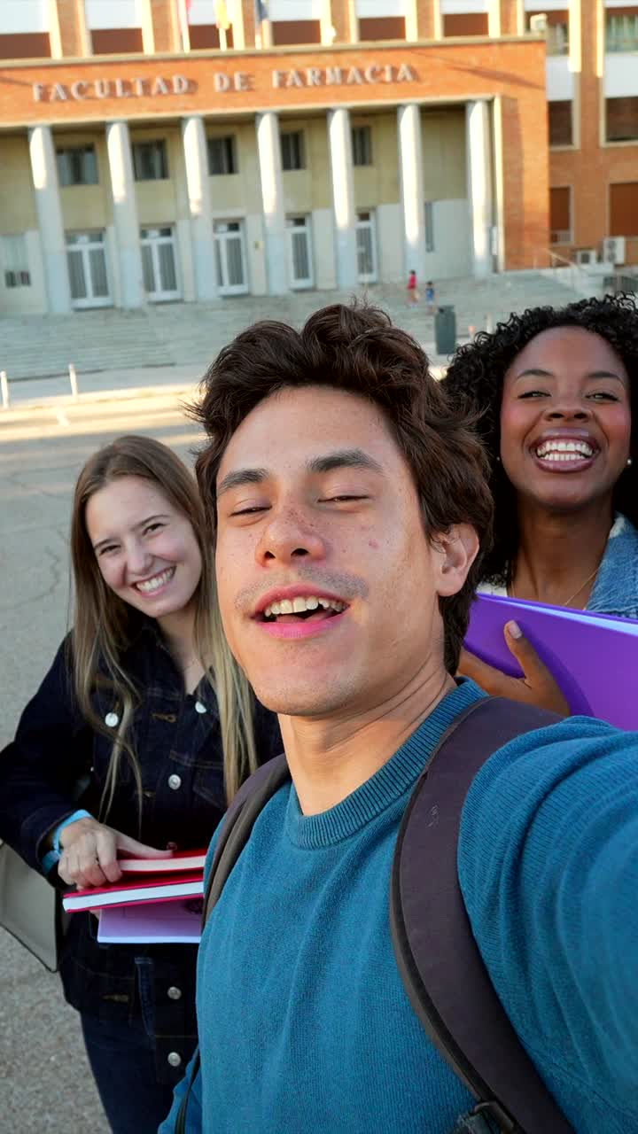 Group of College Students Taking a Selfie
