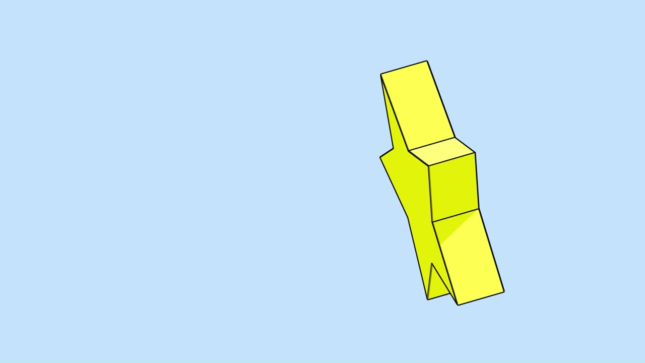 Animation of a yellow star on a light blue background rotating