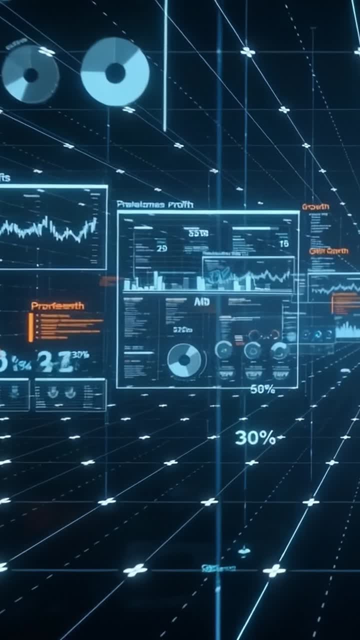 Visualizing Data Analytics: An Engaging Journey Through Dynamic Metrics and Insights in a Virtual Space Representing Business Performance and Growth Trends