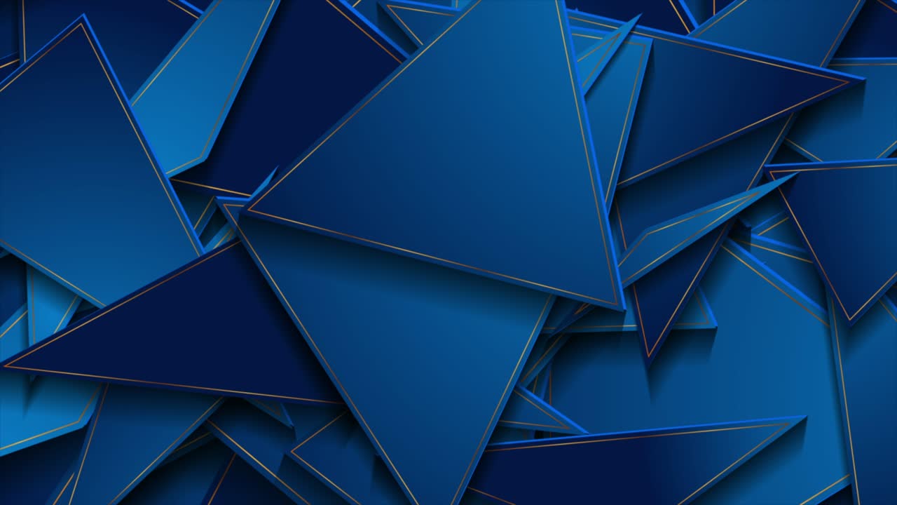 fondo de tecnología azul y dorado abstracto de bajo movimiento poli