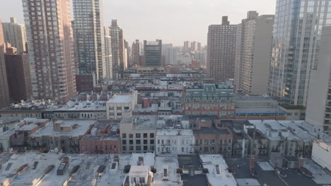 aerial view of upper east side manhattan. shot on a winter morning in new york city.