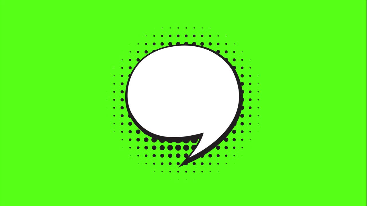 Blank speech bubble with space for writing text, on green screen. Can be used for social networks