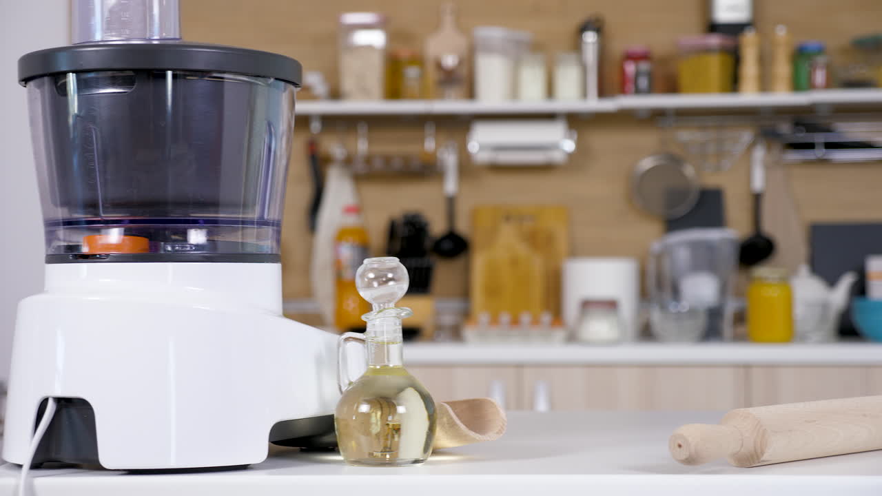 Kitchen Scene with Food Processor and Ingredients