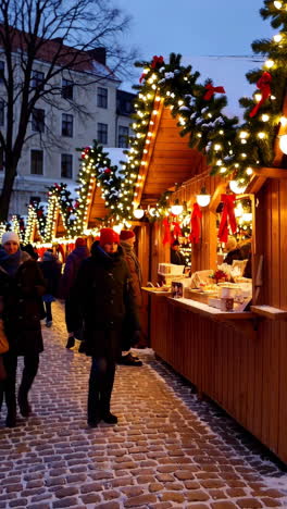 christmas market evening scene