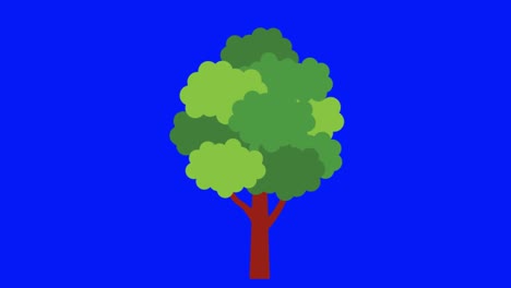 animation of a tree icon on a blue screen