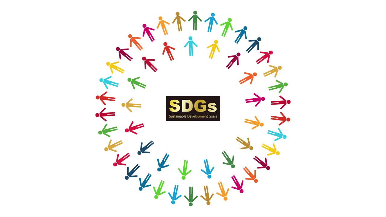 sdgs 지정된 색상 사람들이 픽토그램 아이콘