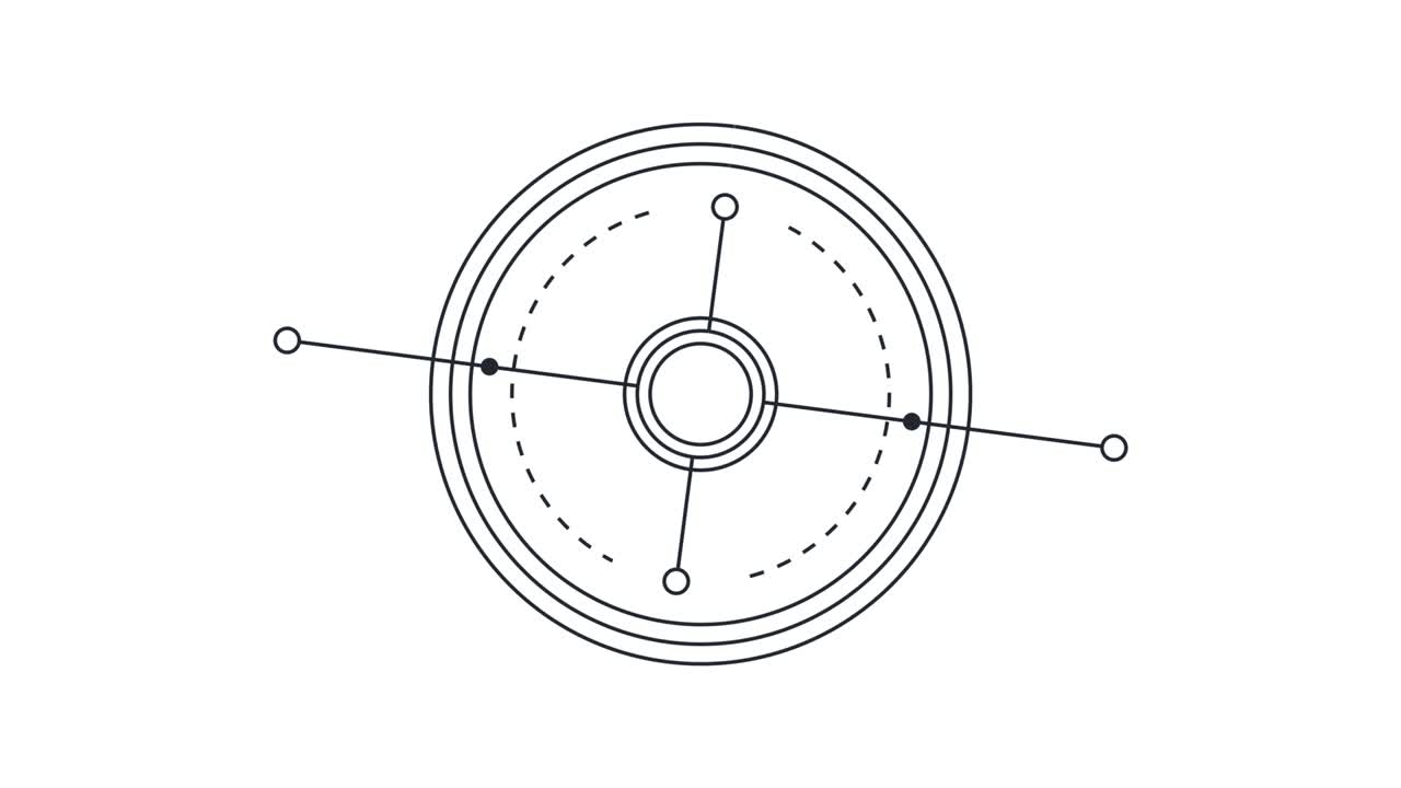 objetivo redondo. elemento hud para uso en videos, animaciones y juegos. concepto de interfaz futurista y elementos de búsqueda de ciencia ficción. utiliza resolución 4k y canal alfa