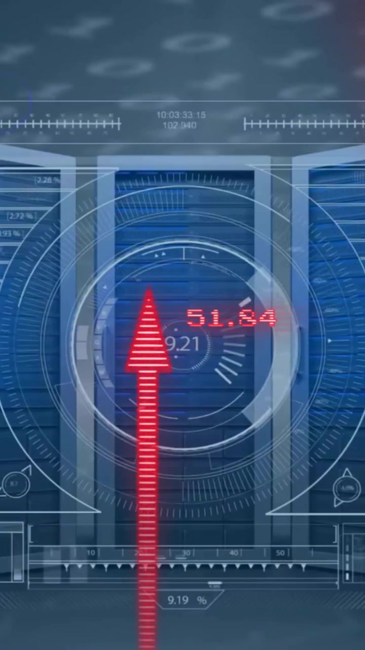 Animation af behandling af finansielle data over computerservere